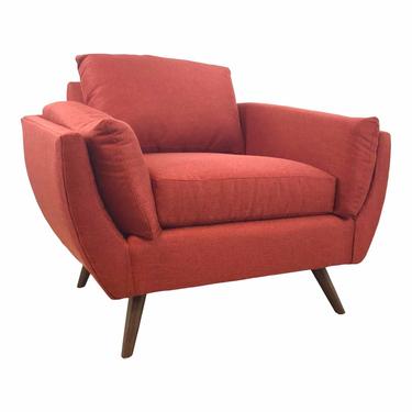 Drexel Heritage Red Basket Weave Select Modern Club Chair