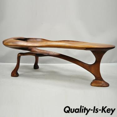 Vintage Mid Century Modern Artisan Studio Crafted Free Form Organic Coffee Table