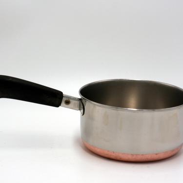 vintage revere ware 1 quart saucepan/copper clad bottom/made in clinton illinois/1980 