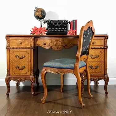 Vintage French Provincial Desk and Chair