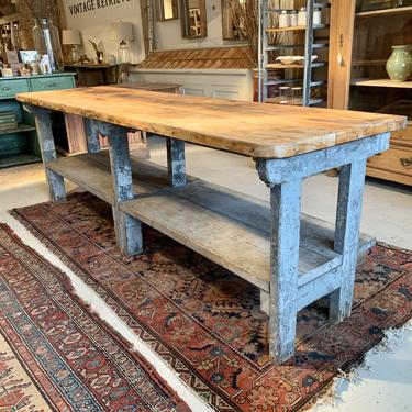 Vintage Worktable with Lower Shelf
