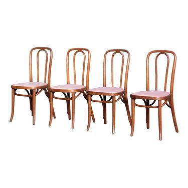 Antique C. 1914 Bentwood Bistro Cafe Chairs Czechoslovakia-Set of 4