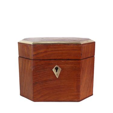 Vintage Wooden Box with Brass Hardware, Medium