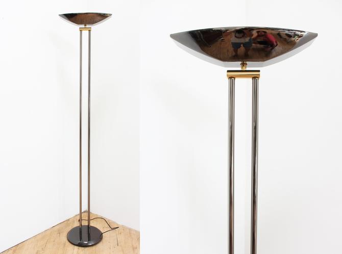 Brass Chrome Torchiere Floor Lamp, Halogen Torchiere Floor Lamp