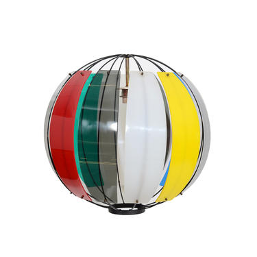 Lucite Globe Light Pendant Light Fixture chandelier  Eames era Mid Century Modern 