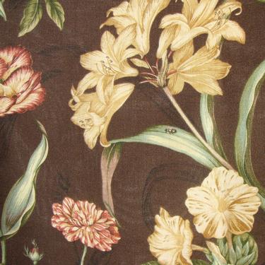 Vintage Colonial Williamsburg Fabric Somerset Botanical Floral Print .9 Yd 