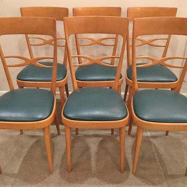 Set 6 Italian Mid century dining chairs c 1960 