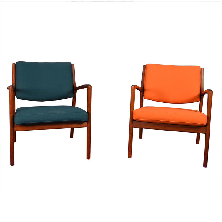 Pair of Danish Modern Teak Lounge / Easy Chairs