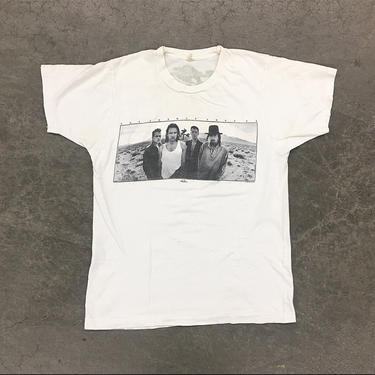 Vintage U2 Tee 1980s Retro Size Large + Joshua Tree + Bono + Black and White Graphic + Cotton + Short Sleeve + Band T-Shirt + Unisex Apparel 