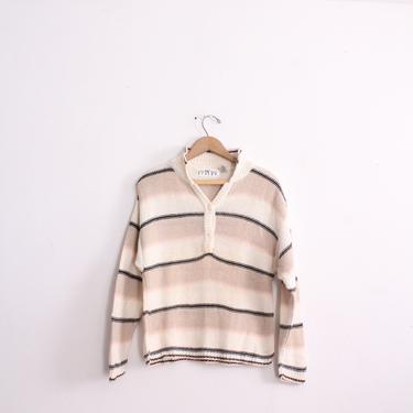 Pastel Striped 80s Collar Sweater 