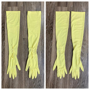 Vintage 1960’s Long Yellow Gloves 