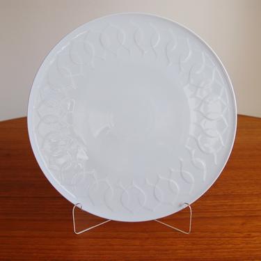 Rosenthal Lotus White Porcelain Large Cake Serving Plate Platter Bjorn Wiinblad Made in Germany 