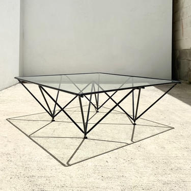 Modern Glass & Iron Coffee Table