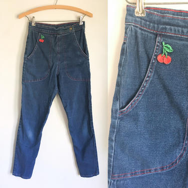 vintage 1990s does 50s High Waisted Side Zip Jeans / XS-S-M 