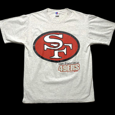 Vintage 1990s (dated 1995) San Francisco 49ers T-Shirt ~ size L ~ Russell Athletic ~ Jerry Rice ~ Steve Young 