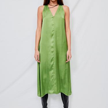 Green Satin Tent Dress