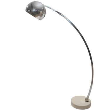 GORGEOUS Italian 60s Mid Century Arco Chrome Eyeball &amp; Marble base Fully adjustable Extending Floor Lamp Danish Modern Hollywood Regency 