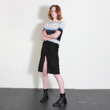Black Sparkle Slit Skirt / Medium 