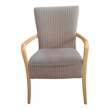 Mid Century Modern Style Bentwood Armchair Velour Upholstery with Thick Cushioned Seat made by Lowenstein 