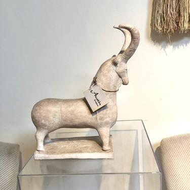 Vintage Terracotta Sumerian Goat , by Austin Sculpture,  Oriental Collection, 1960s 