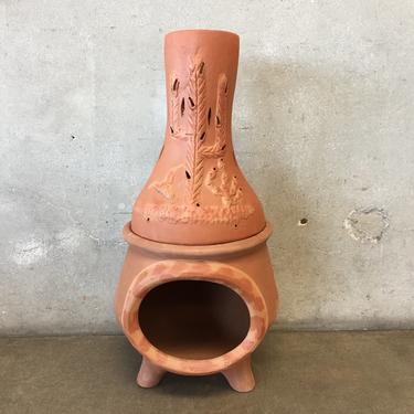 Mexican Terracotta Chimney with Cactus Design