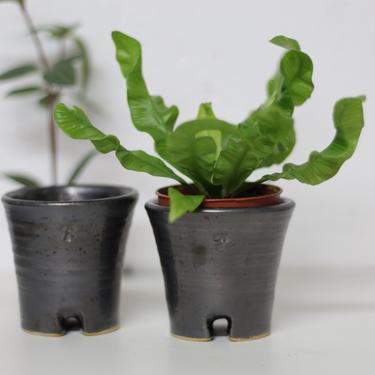 READY TO SHIP  planter, small planter pot, succulent pot, succulent planter, small planter, small ceramic planter, black planter pot, 