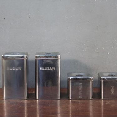 Set of 4 Lincoln Beautyware Chrome Kitchen Canisters – ONLINE ONLY