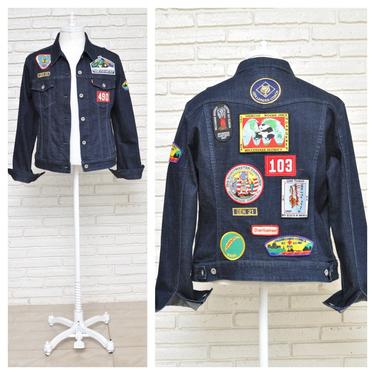 Vintage Boy Scout Patch Dark Wash Jean Jacket 90’s Denim 