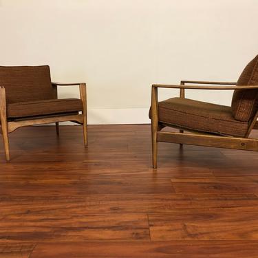 Kai Kristiansen Mid Century Low Back Lounge Chairs - a Pair 
