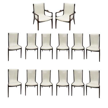 Vladimir Kagan Rare and Important Set of 14 Dining Chairs in Walnut 1950s