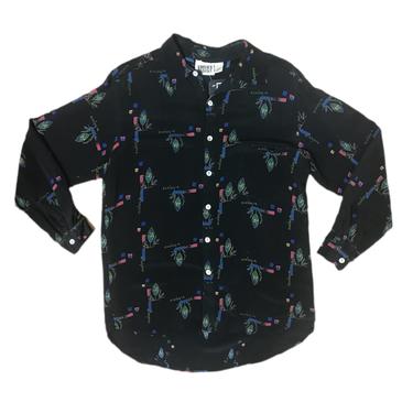 (L) Chico’s Design Black Abstract Button Up Shirt 071721 LM