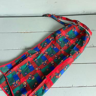 Vintage Blue And Red Plaid Apron, 16&amp;quot; inches in length // Retro Kitchen Clothing, Rustic, Farmhouse, Cottagecore, Gift, Baking Apron, Floral 