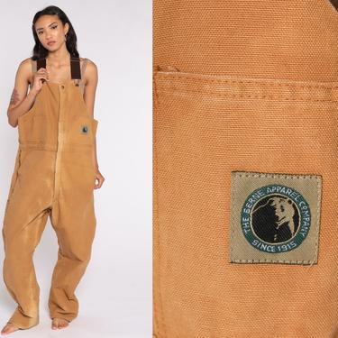 Berne Work Overalls Insulated Pants Cargo Dungarees Pants 90s Long Wide Leg Jeans Bib Workwear Vintage Work Wear Extra Large xl R 