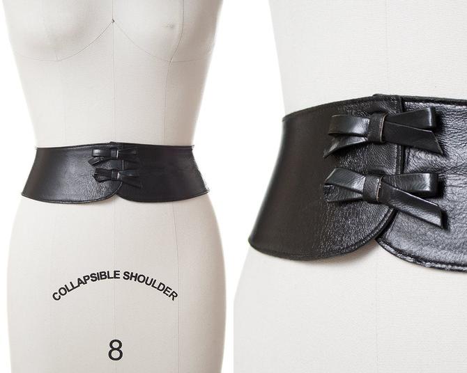 New Ladies Original Vtg 50's 60's Leather look Leatherette Cinch waist belt 