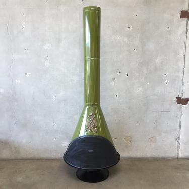 Vintage Mid Century Green Cross Conical Fireplace