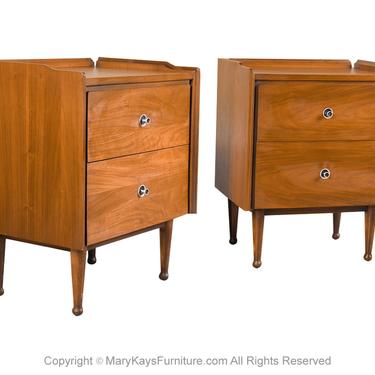 Pair Mid Century Nightstands Tables Mainline Hooker by Marykaysfurniture