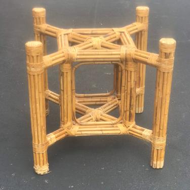 Great vintage rattan wrapped bamboo table base 