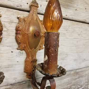 Sweet Vintage Tudor Style Sconce (with a real medieval feel) We have a matching chandelier!