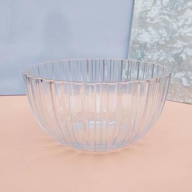 Fluted Clear Glass Salad Bowl 