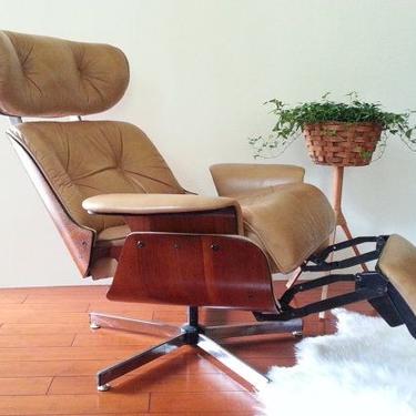 Charles Eames Style for Plycraft recliner with built in footrest
