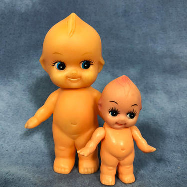 Vintage Lot of Standing Kewpie Dolls, Kitsch Soft Rubber 4.5&amp;quot; and 2.5&amp;quot; Mini 