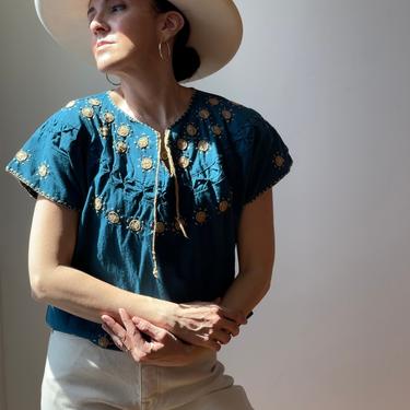 Vintage Mexican Hand-Embroidered Blouse 