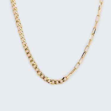 Gold Paperclip and Curb Combo Chain