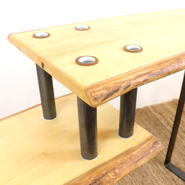 “The Laurence 02” Maple Wood and Steel Console Table