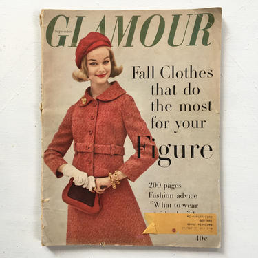 50's Vintage Glamour Magazine, Women's Fashions Magazine, Glamour September 1958 