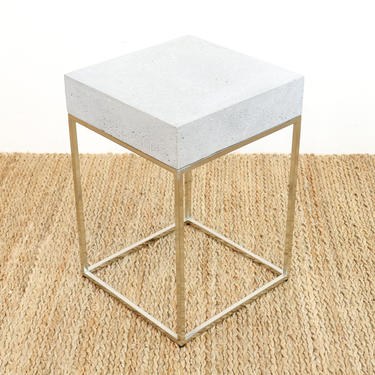 Concrete and Metal Accent Table