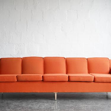Large Orange Sofa With Maple Feet