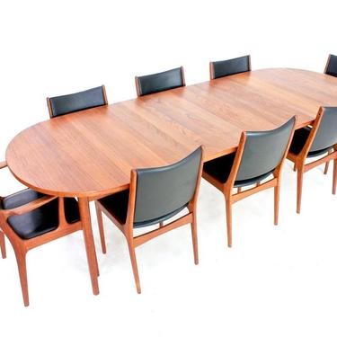 Mid Century Dining Table and 8 chairs Danish By Johannes Andersen 