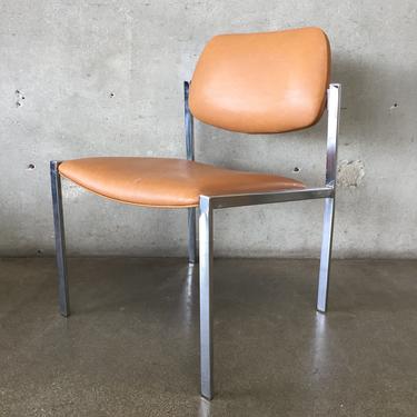 Mid Century Chrome &amp; Leather Chairs