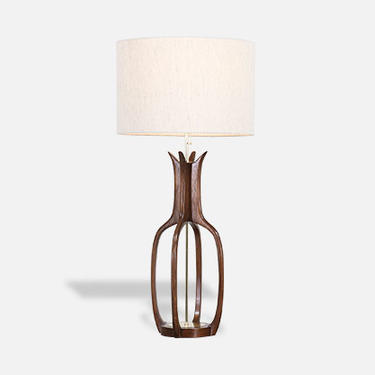 Mid-Century Walnut Table Lamp by Modeline